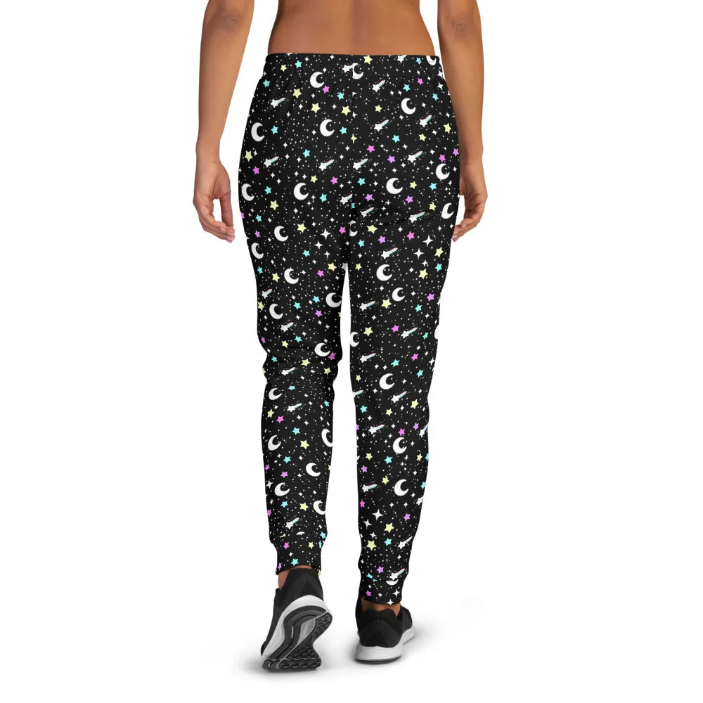 Starry Glitter Black Women's Joggers