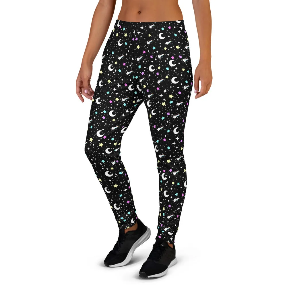 Starry Glitter Black Women's Joggers