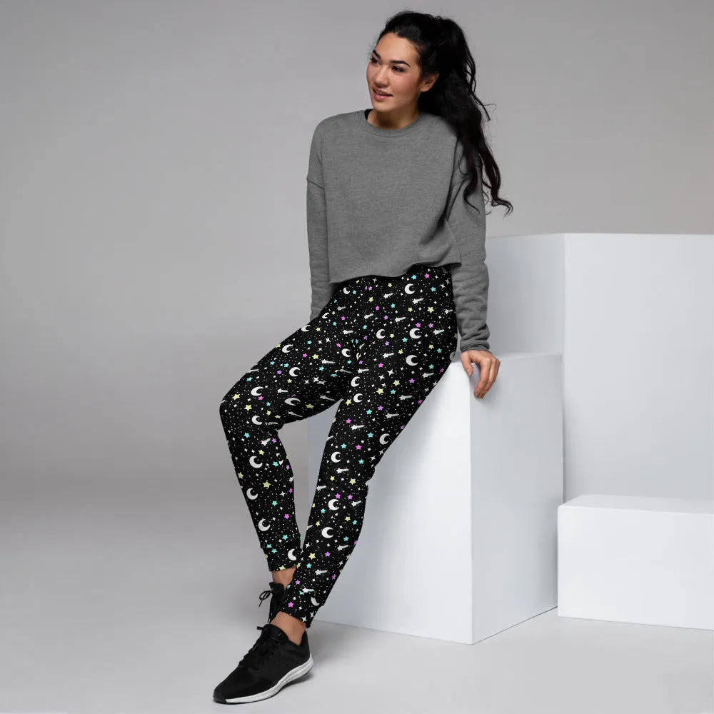 Starry Glitter Black Women's Joggers