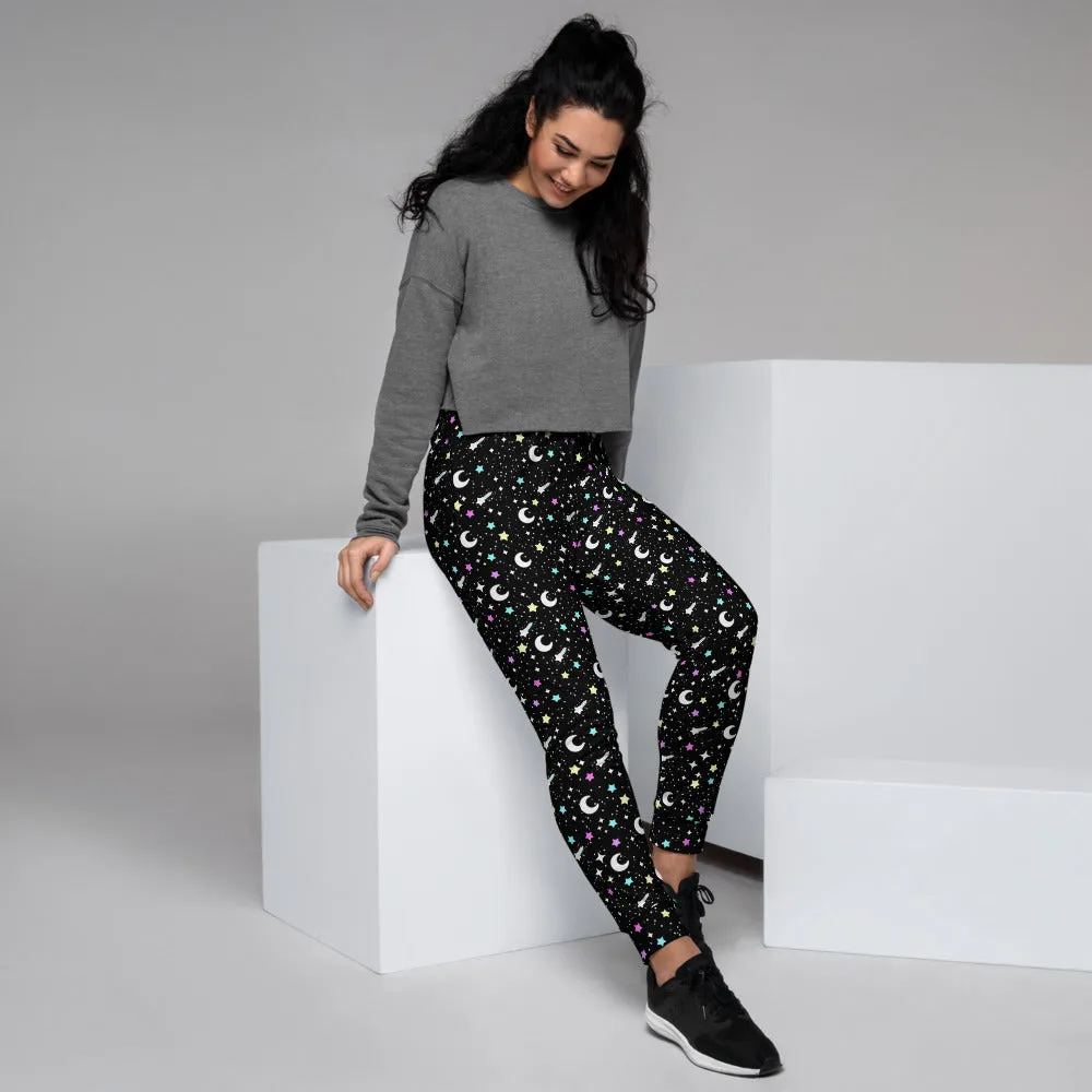 Starry Glitter Black Women's Joggers