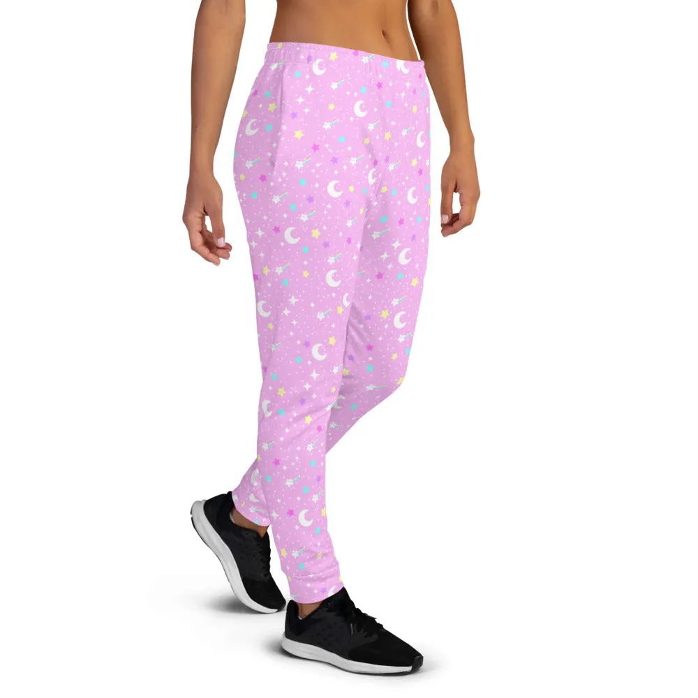 Starry Glitter Pink Women's Joggers