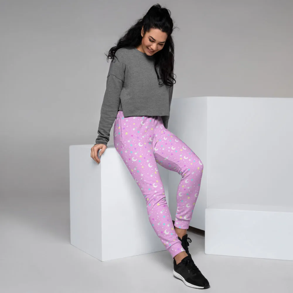 Starry Glitter Pink Women's Joggers