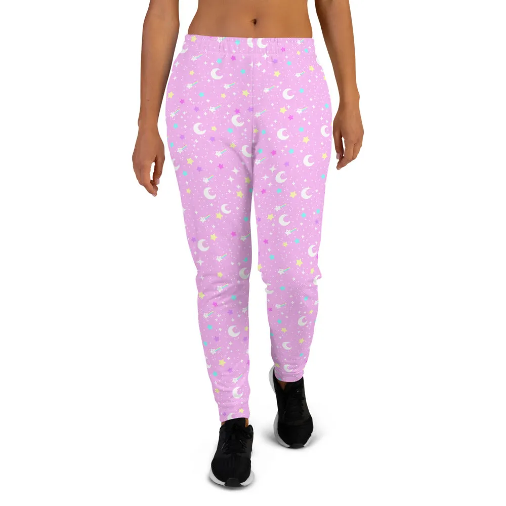 Starry Glitter Pink Women's Joggers