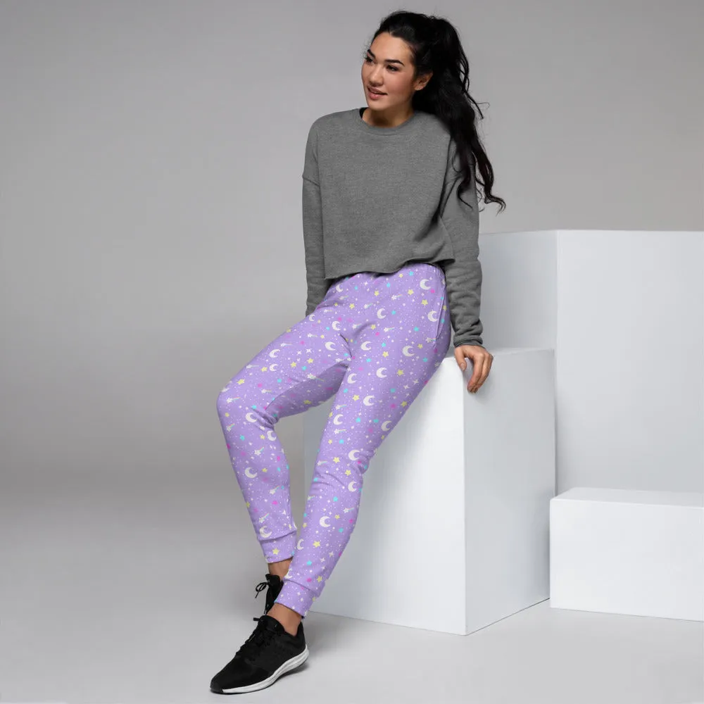 Starry Glitter Purple Women's Joggers