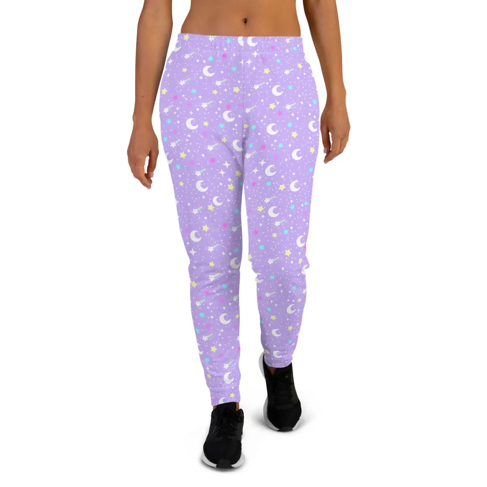 Starry Glitter Purple Women's Joggers