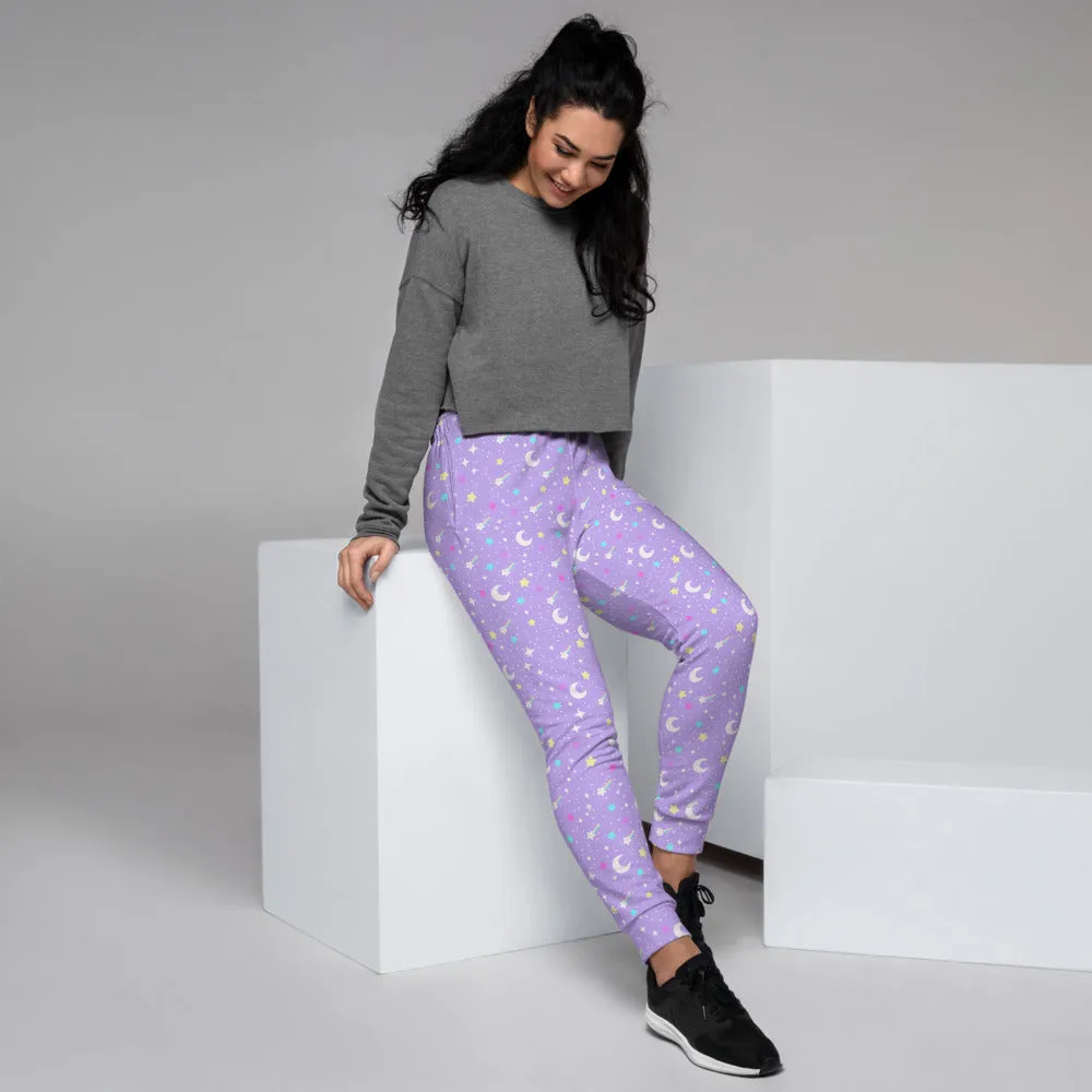 Starry Glitter Purple Women's Joggers