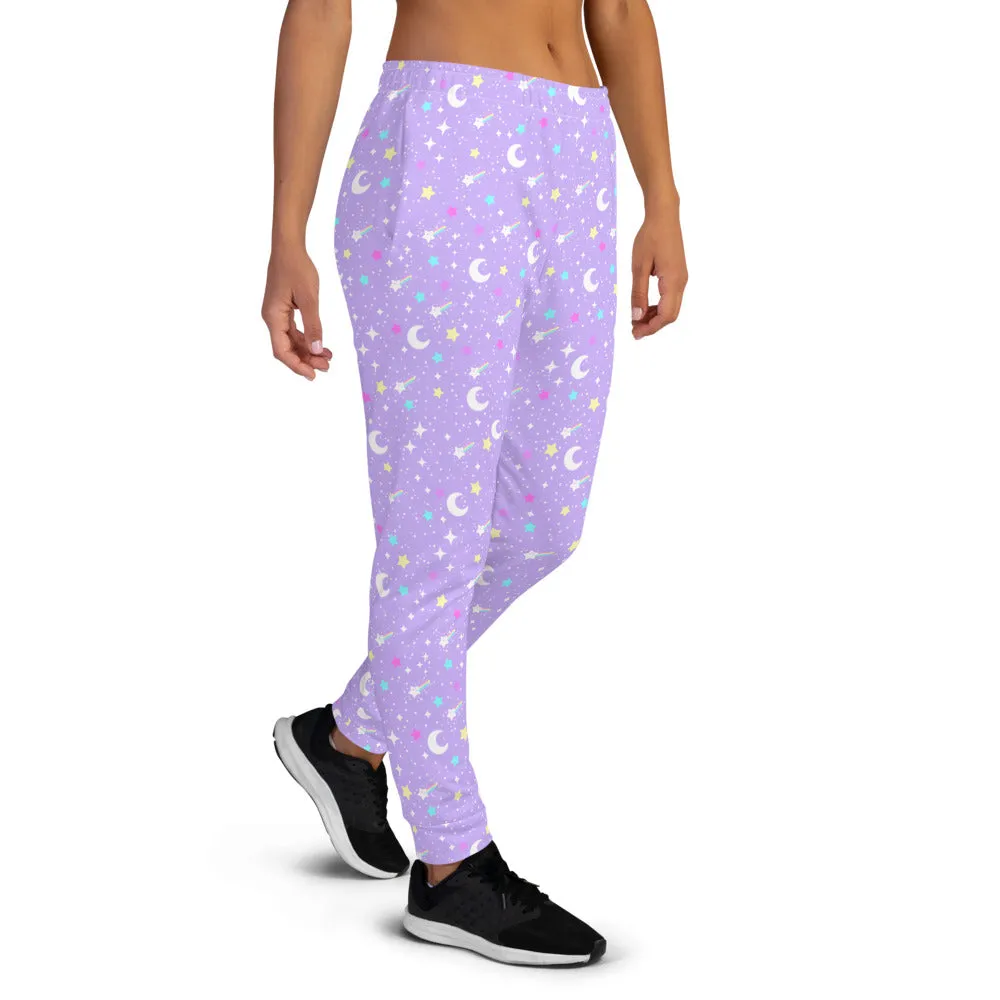 Starry Glitter Purple Women's Joggers