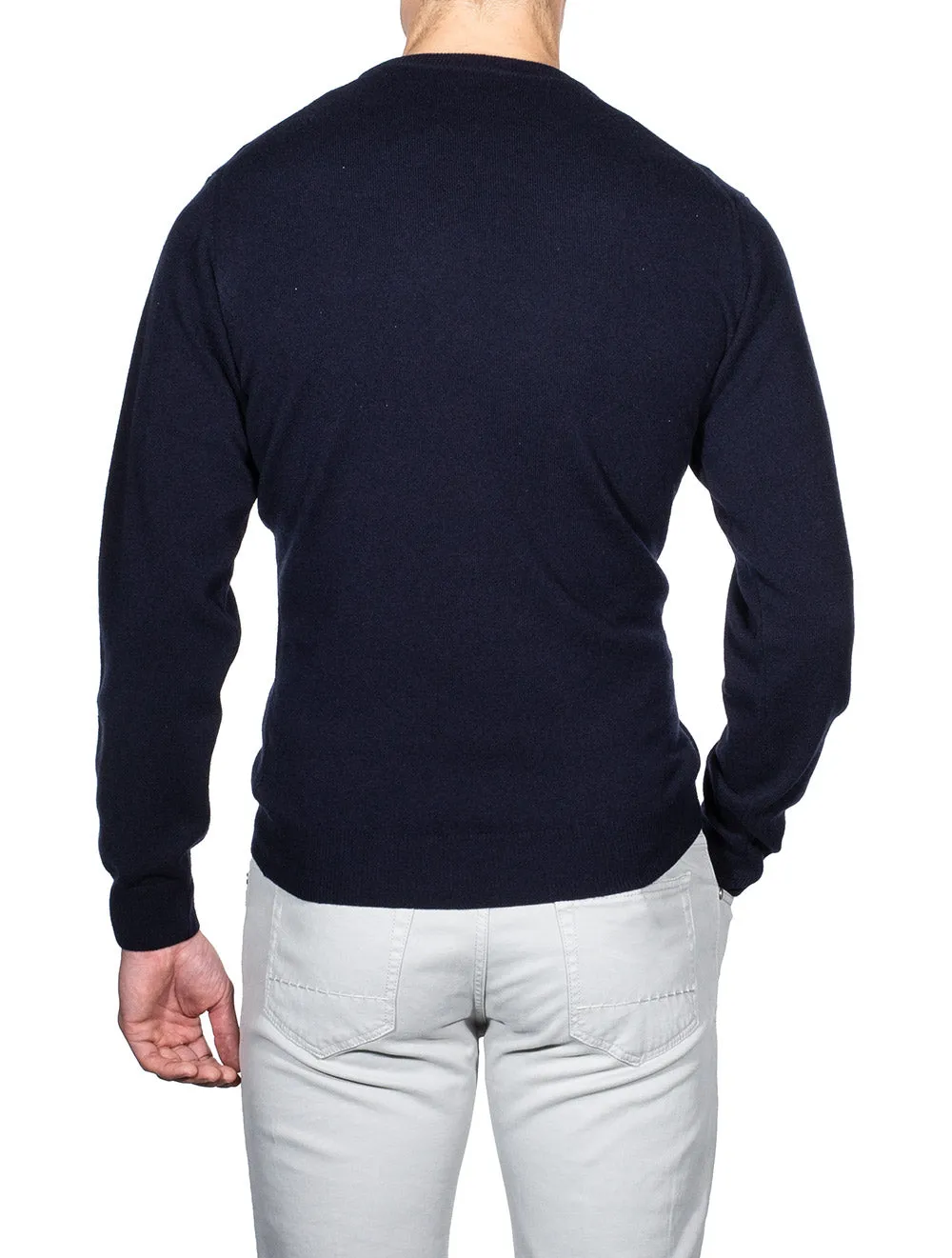 Super Fine Lambswool Crewneck Sweater Marine