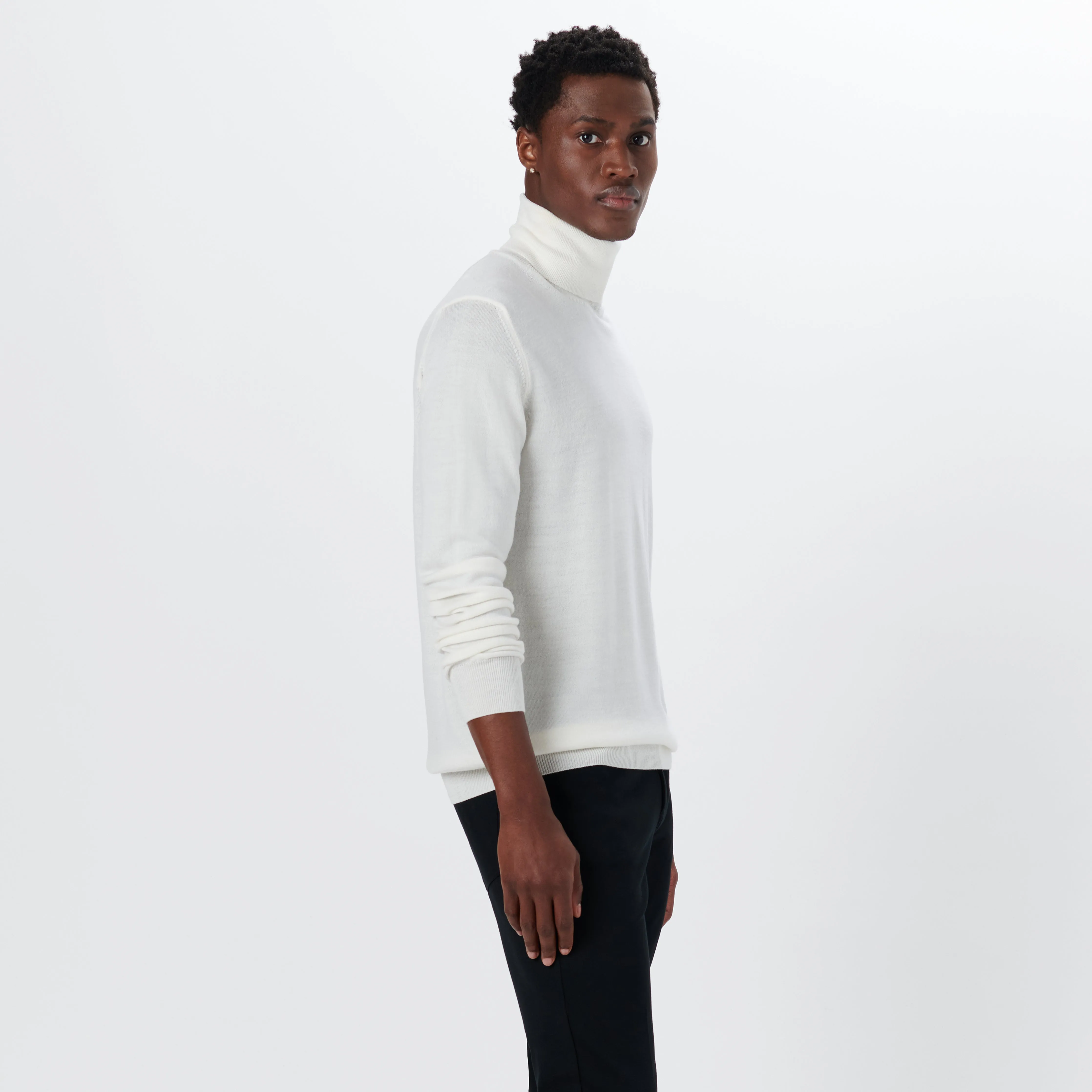 Super Merino Turtle Neck Solid Sweater