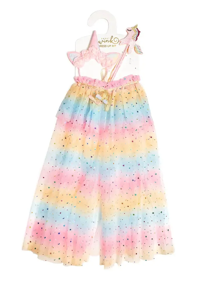 SWE Pastel Unicorn Dress Up Cape with Horn Headband