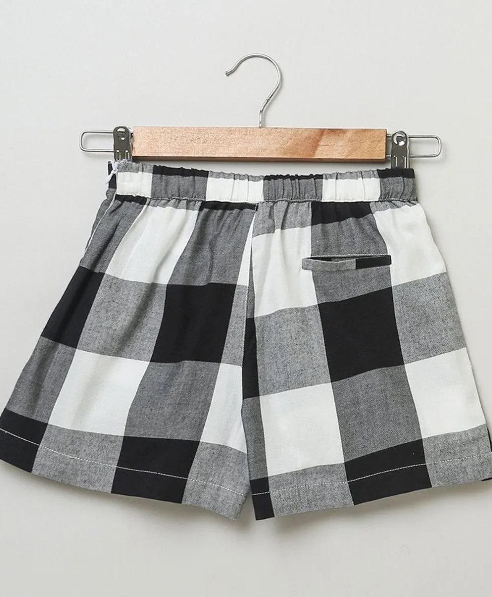 Sweetlime By AS White and Black Checkered Skirt Cum Shorts.