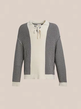 Tabas Tie Knit Collared Sweater