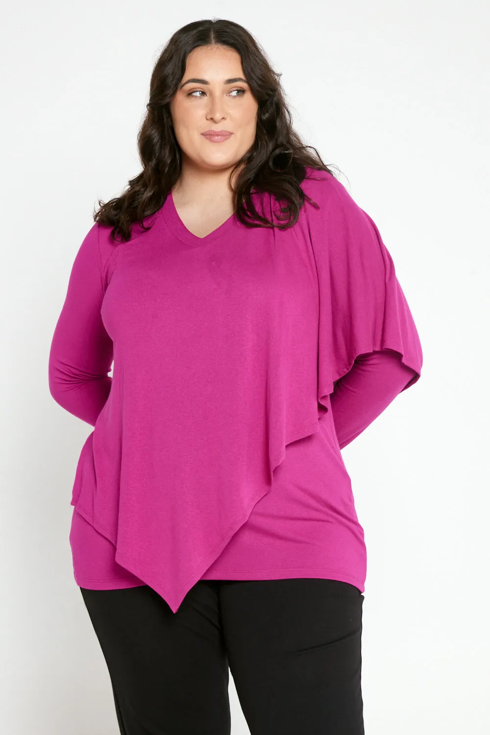 Tahiya Cape Top - Magenta