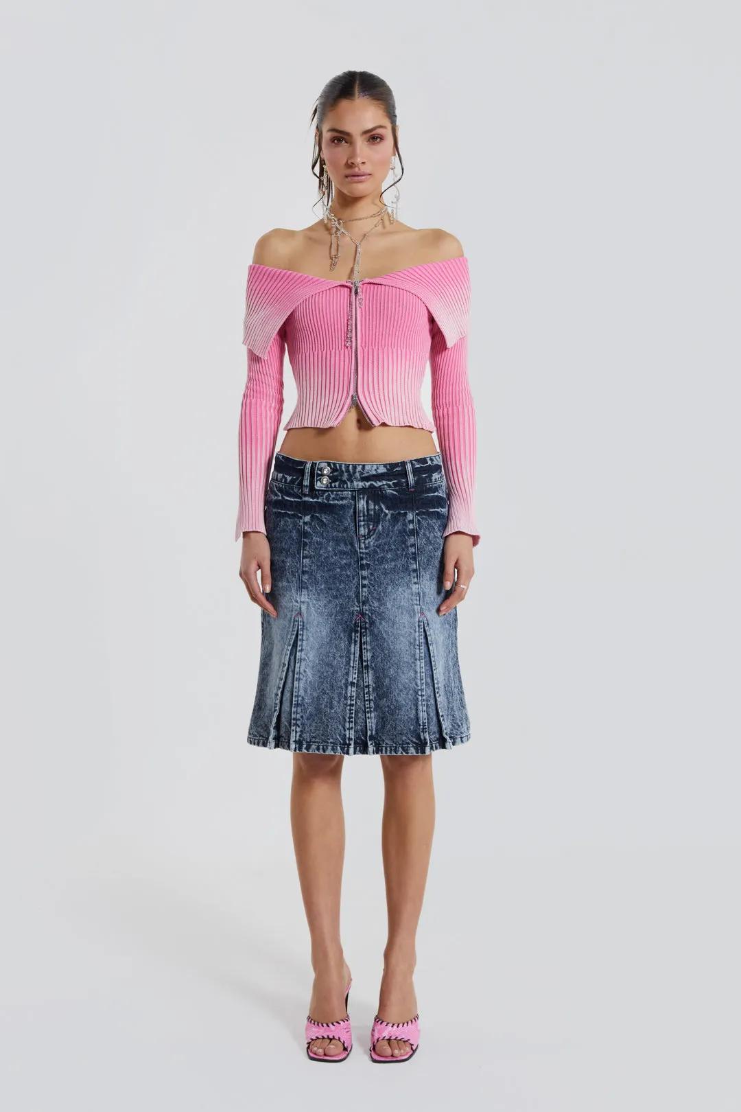 The Hills Denim Midi Skirt