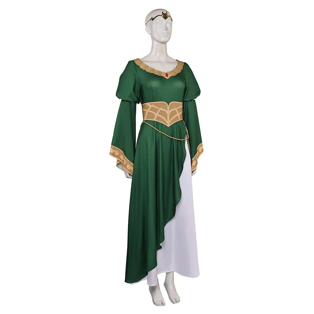 The Lord Of The Rings The War Of The Rohirrim (2024) Hera Women Green Dress Cosplay Costume