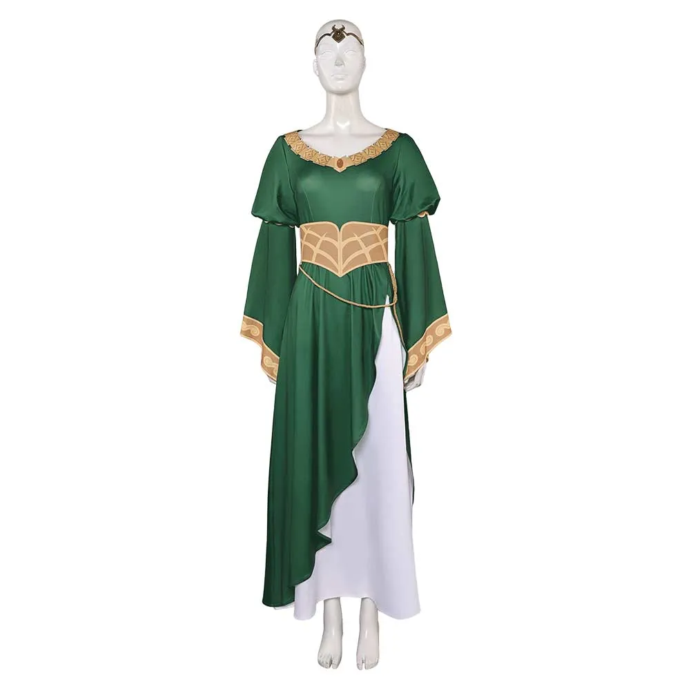 The Lord Of The Rings The War Of The Rohirrim (2024) Hera Women Green Dress Cosplay Costume