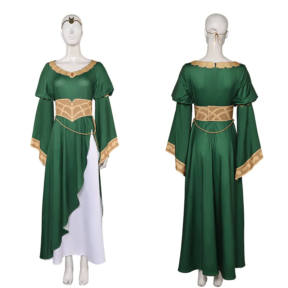 The Lord Of The Rings The War Of The Rohirrim (2024) Hera Women Green Dress Cosplay Costume