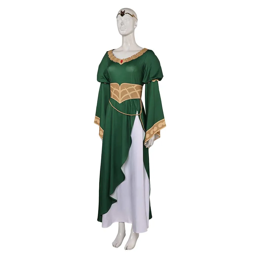 The Lord Of The Rings The War Of The Rohirrim (2024) Hera Women Green Dress Cosplay Costume