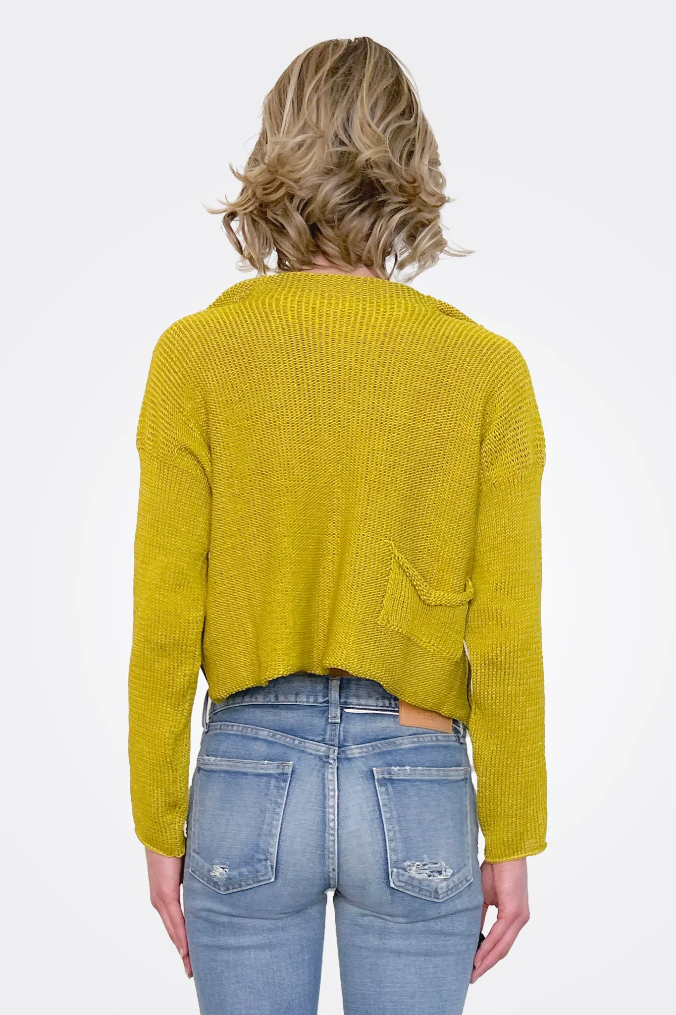 Tiger Crop Cardigan - Mustard