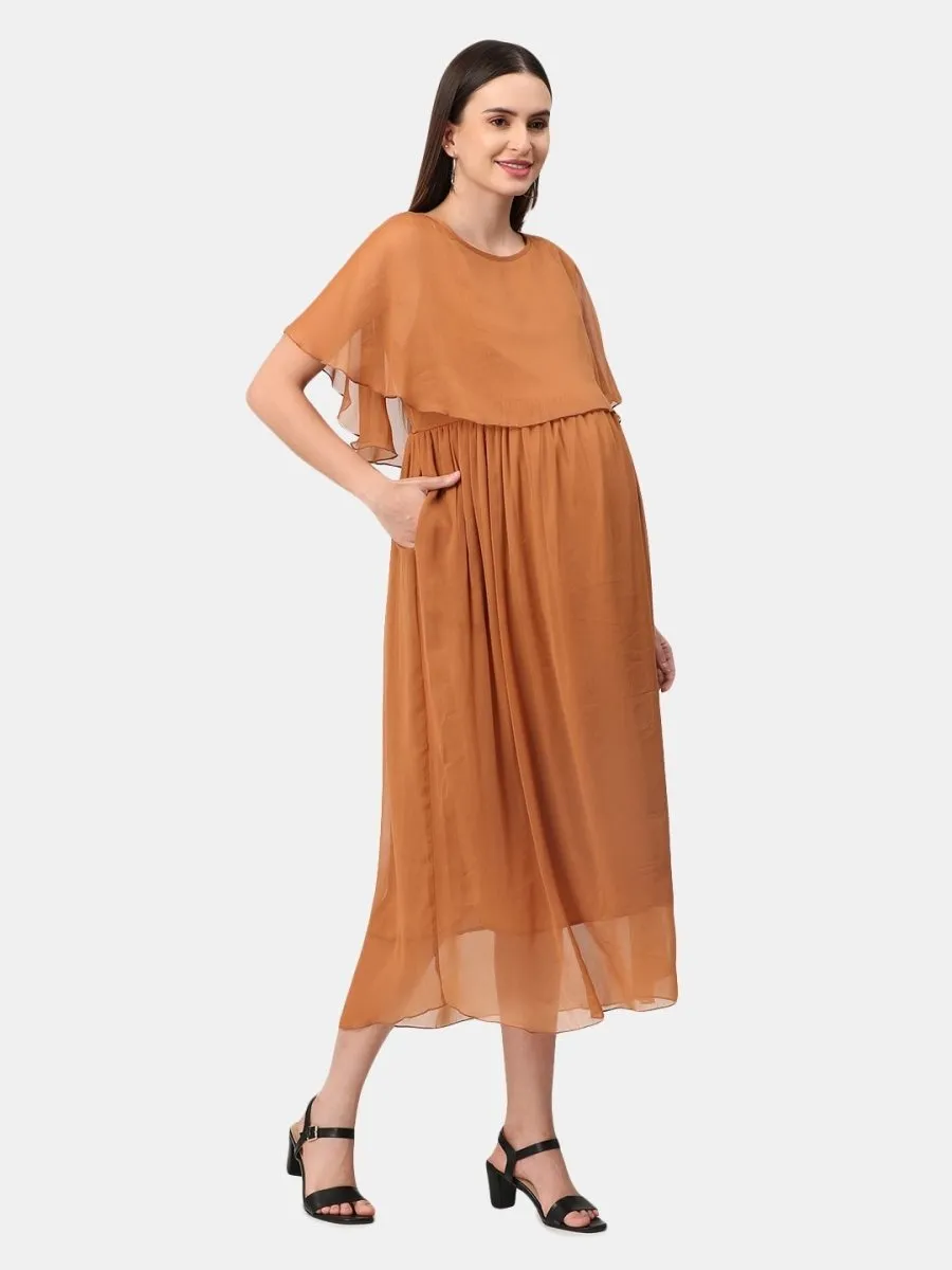 Toffee Coffee Maternity and Nursing Dress