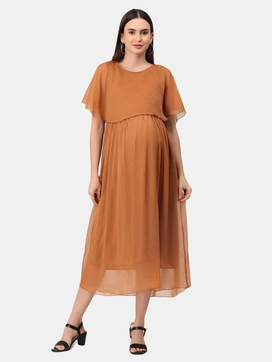 Toffee Coffee Maternity and Nursing Dress