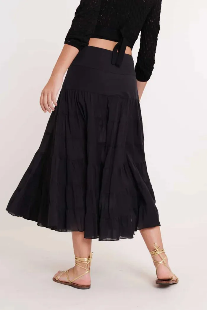 Velma Tiered Skirt - Black