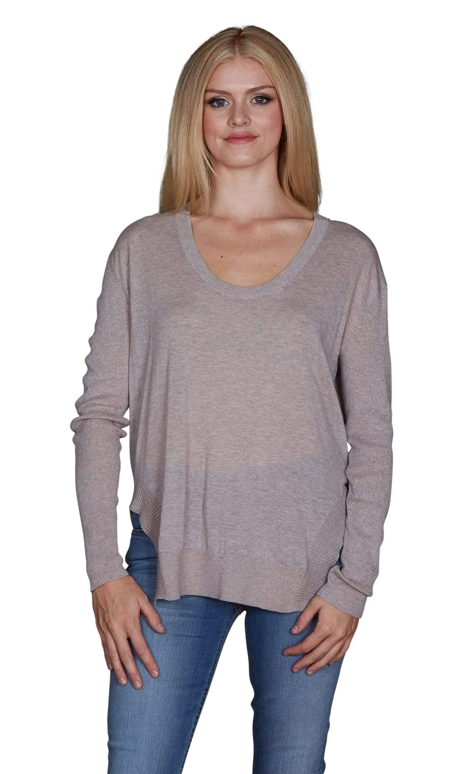 Velvet by Graham & Spencer Camille Lux Cotton Scoop Neck Sweater