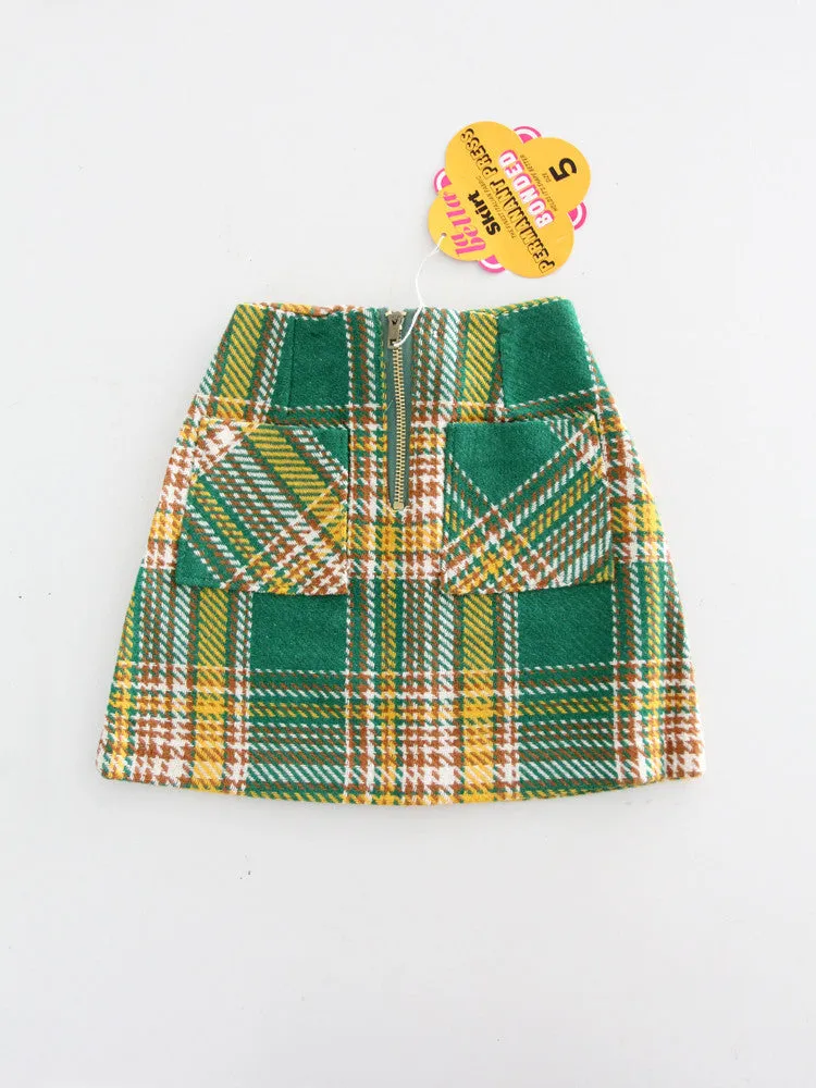 vintage 1960's girl's plaid skirt