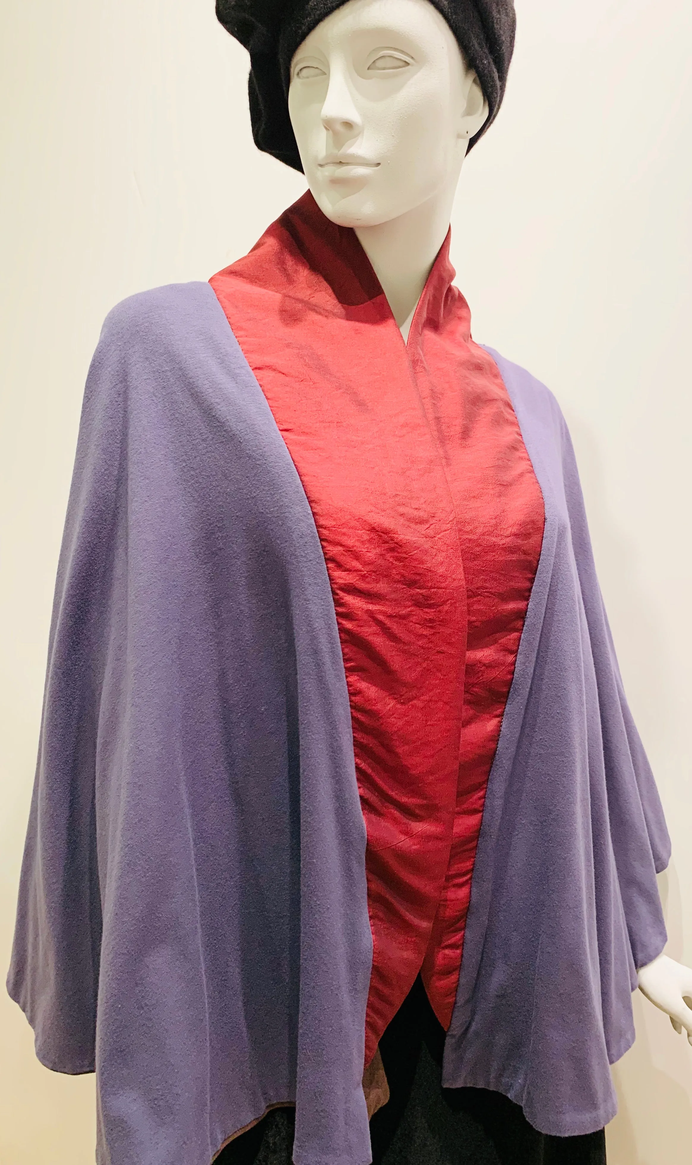 Violet Grey & Red Varanasi - Magic Swing Cape