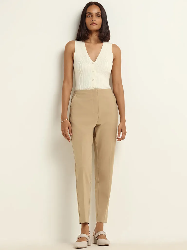 Wardrobe Plain Beige Trousers