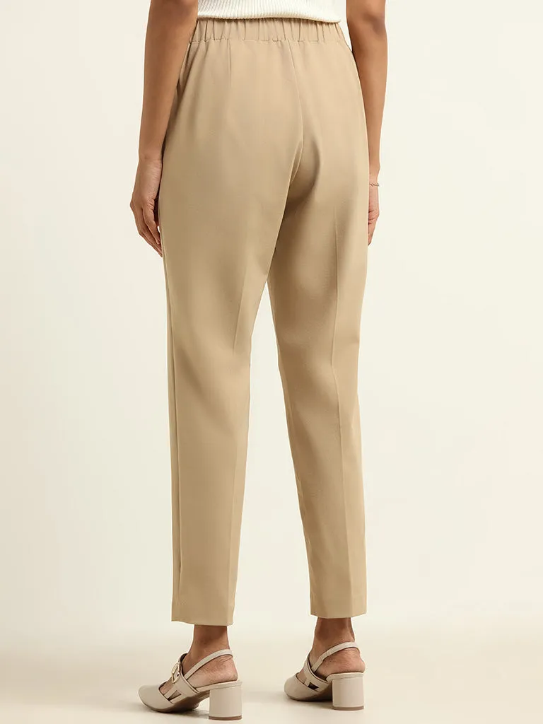 Wardrobe Plain Beige Trousers