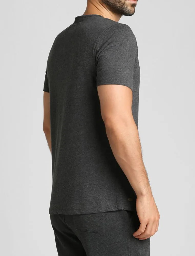 Westby Short Sleeve T-Shirt in Charcoal Marl - Tokyo Laundry