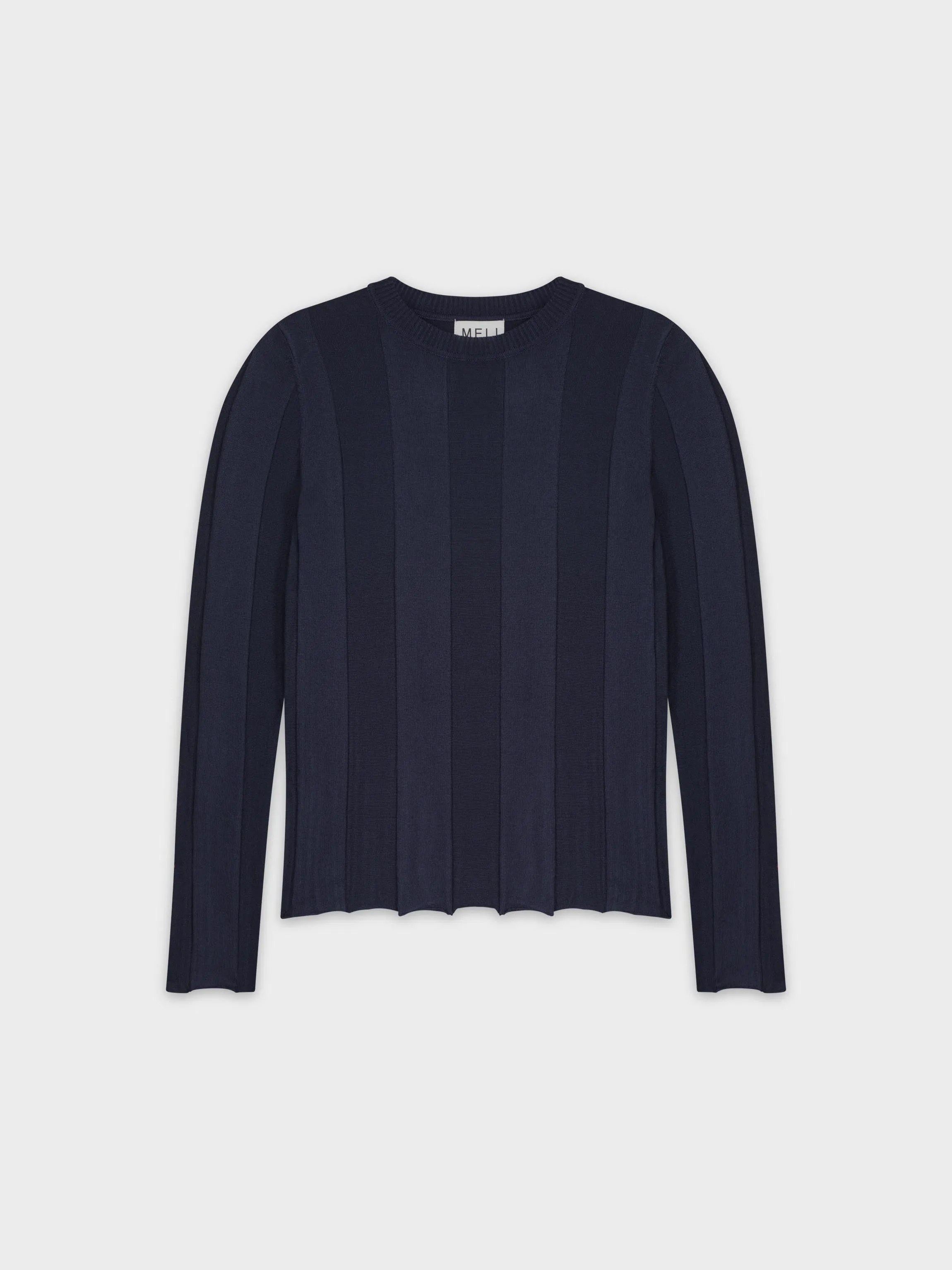 WIDE RIBBED SWEATER-NAVY