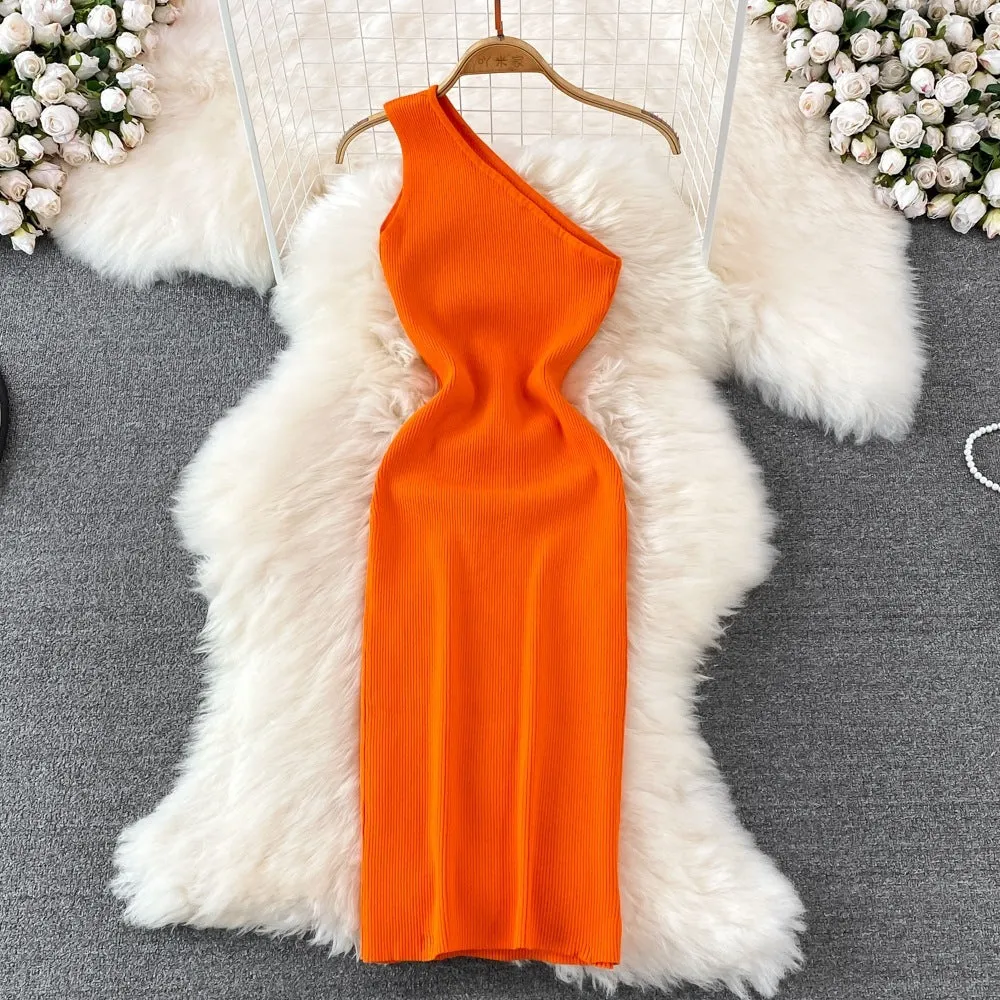 Women's Fashion Slim Fit Hip Knitwear Dress