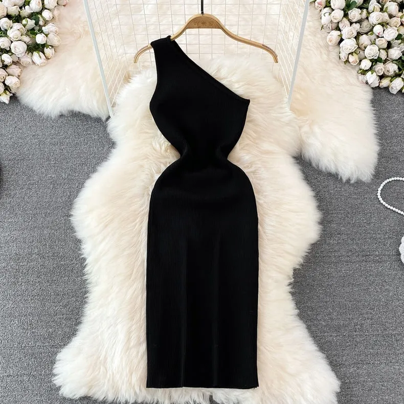 Women's Fashion Slim Fit Hip Knitwear Dress