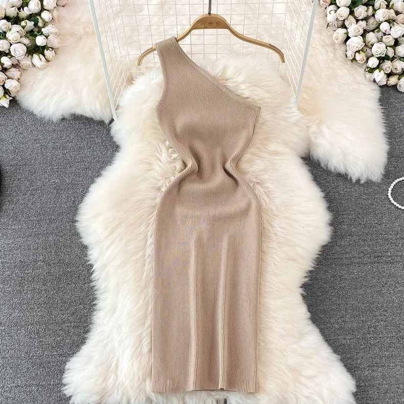 Women's Fashion Slim Fit Hip Knitwear Dress