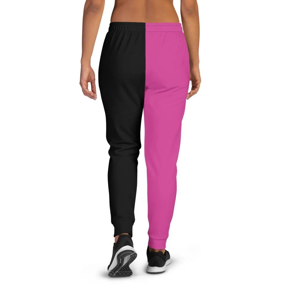 Women's Joggers, Hot Pink and Black - Fade Resistant