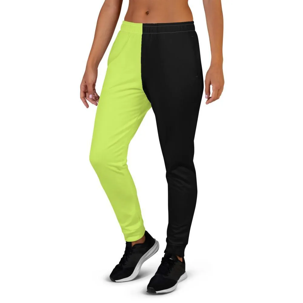 Women's Joggers, Mint and Black Two-Tone Style