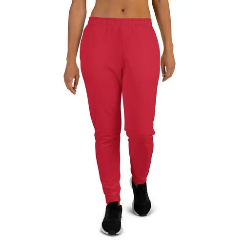 Women's Joggers, Solid Red