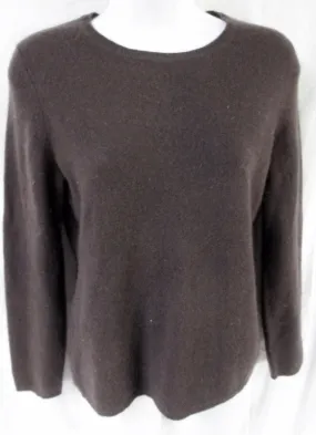 Womens Ladies Lord & Taylor CASHMERE Pullover Sweater ESPRESSO BROWN S