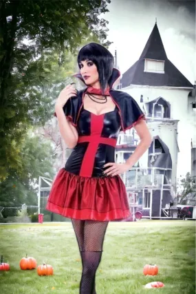 Womens Transylvania Vixen Halloween Vampire Fancy Dress Costume - Small