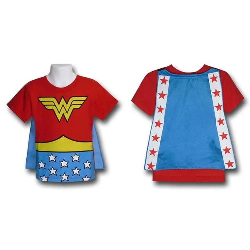 Wonder Woman Toddler Kids Child Costume Cape T-Shirt New DC Comics 2T-5T