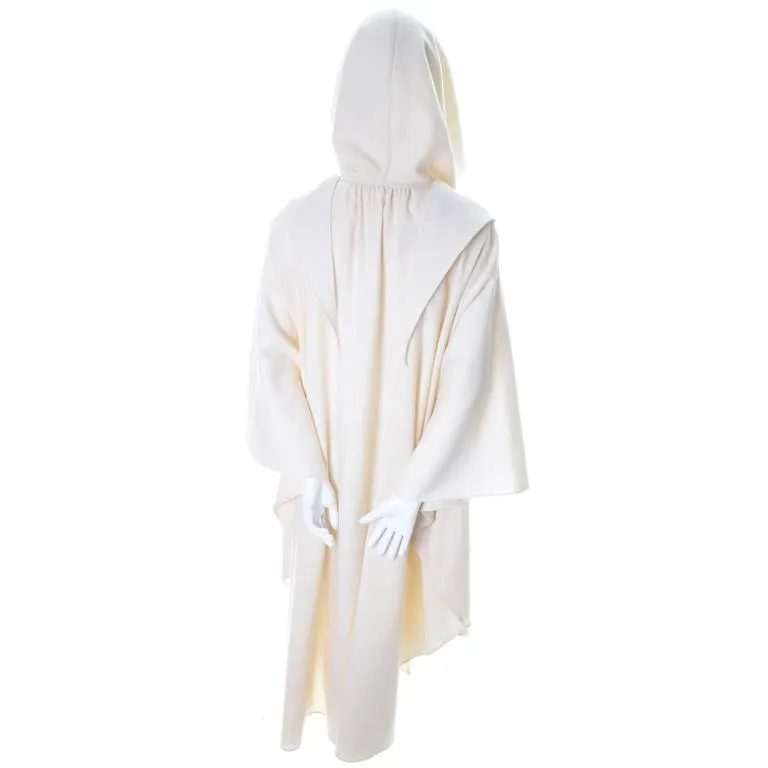 Yeohlee Winter White Wool Hooded Cape Cloak One Size As New