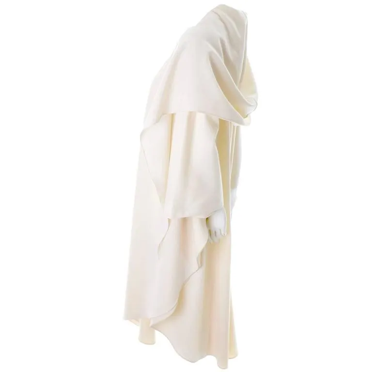 Yeohlee Winter White Wool Hooded Cape Cloak One Size As New