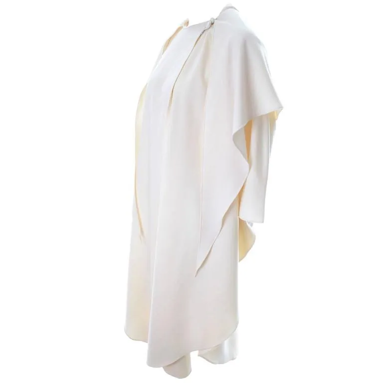 Yeohlee Winter White Wool Hooded Cape Cloak One Size As New